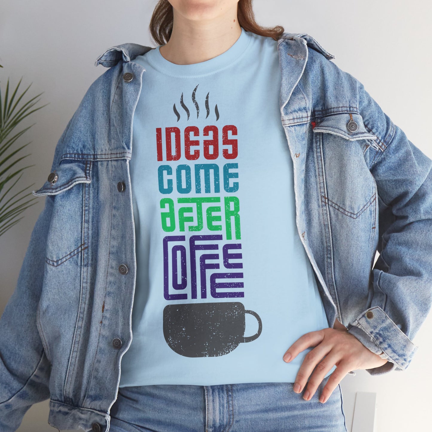 Ideas come after coffee - Unisex Heavy Cotton Tee