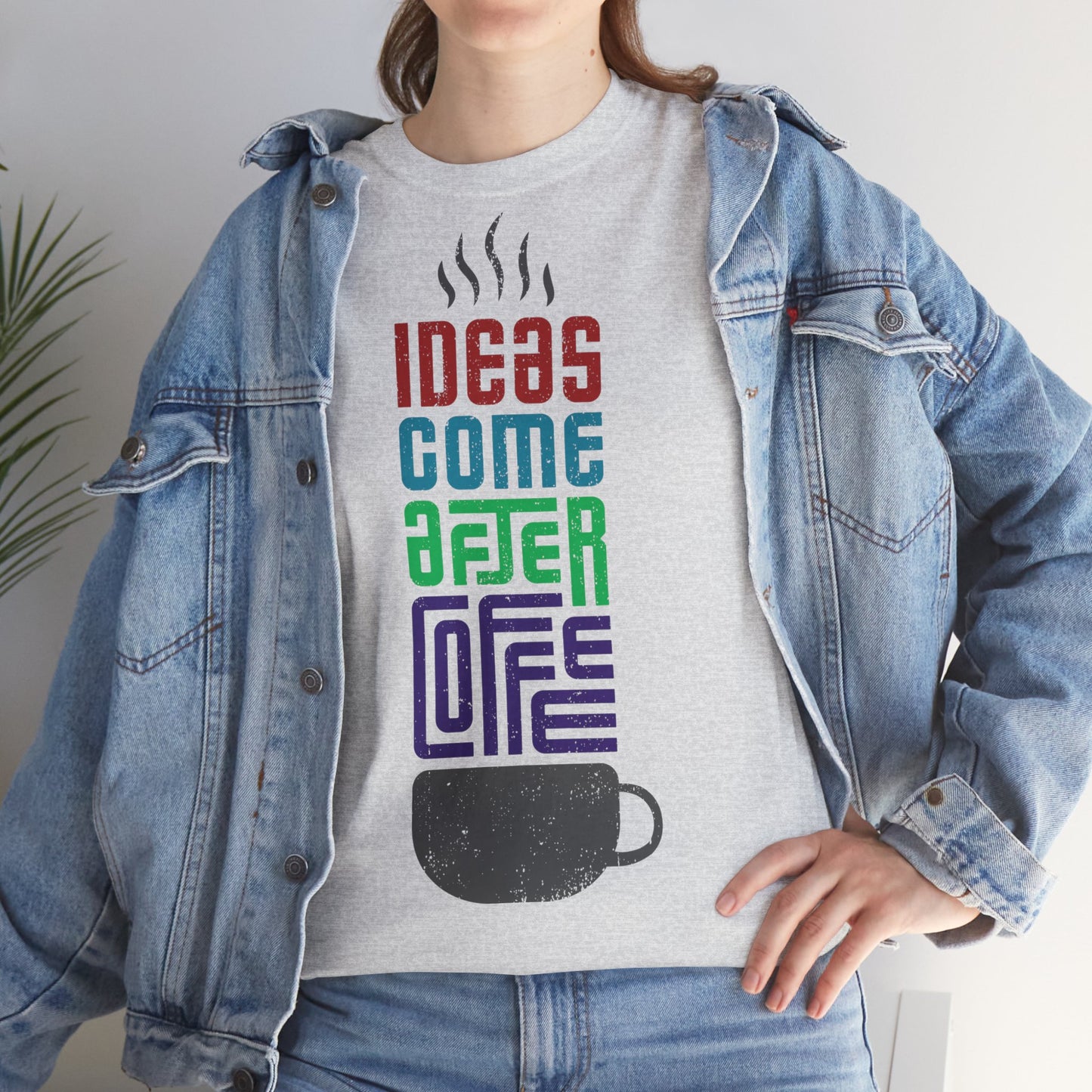 Ideas come after coffee - Unisex Heavy Cotton Tee