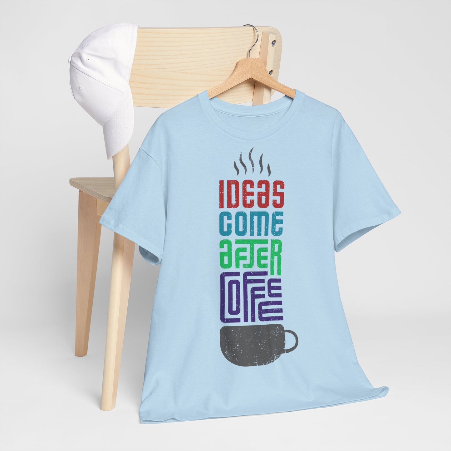 Ideas come after coffee - Unisex Heavy Cotton Tee