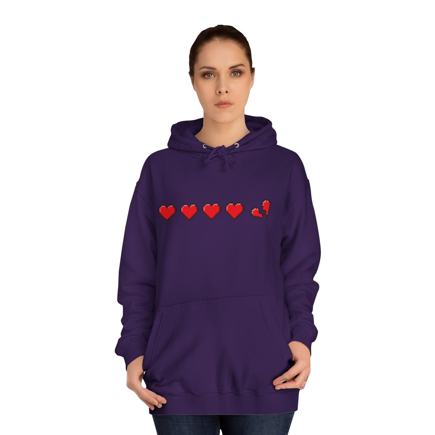 Gamer Life Hearts - Unisex College Hoodie