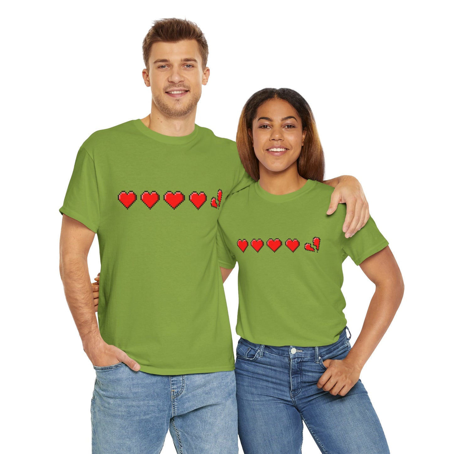 Gamer life hearts - Unisex Heavy Cotton Tee