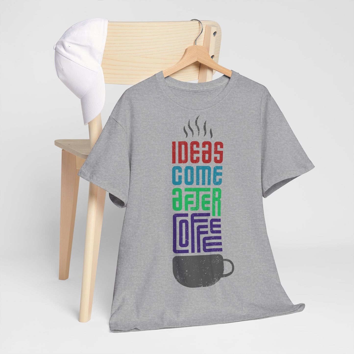 Ideas come after coffee - Unisex Heavy Cotton Tee