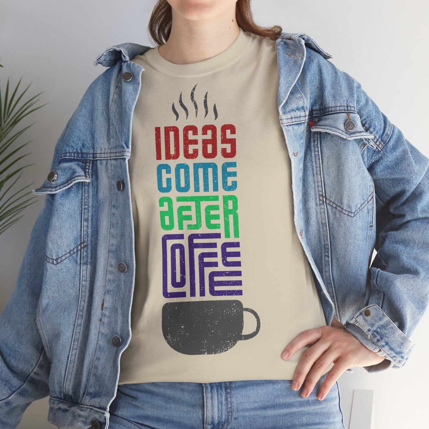 Ideas come after coffee - Unisex Heavy Cotton Tee